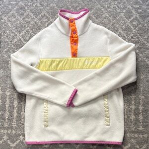 Cotopaxi Women's Cream and Yellow fleece jacket